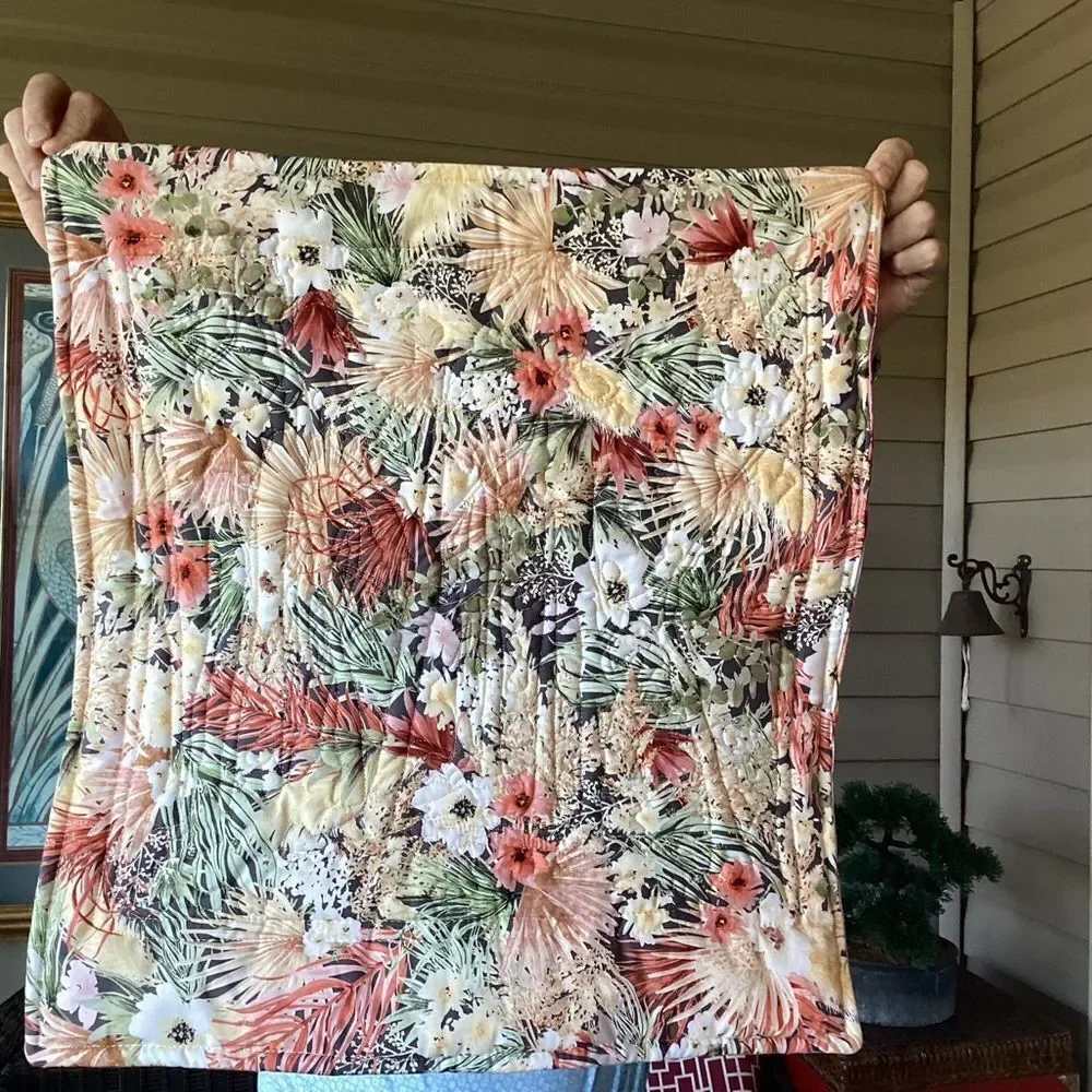 NWT. Hand Crafted Colorful Quilted Forest Wall Art Quilt